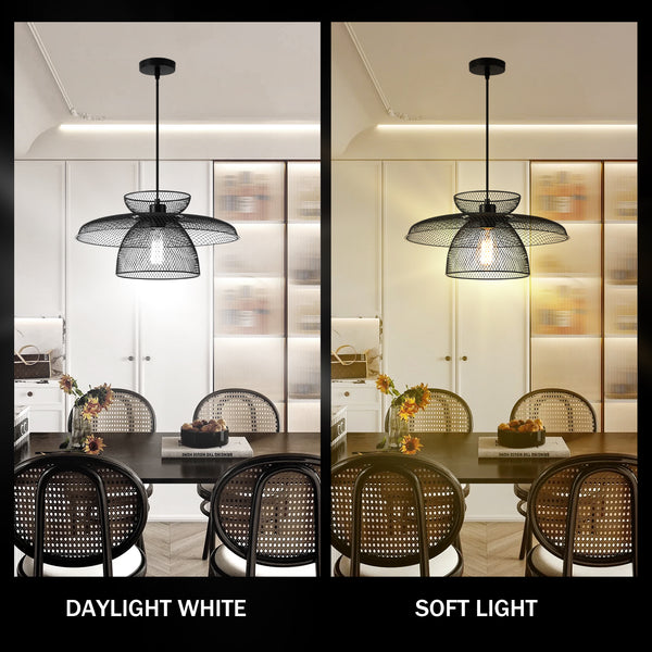 HARPER LIVING Black Pendant Ceiling Light with Metal Mesh Shade, Pendant Light for Kitchen Hallway Living Room Dining room