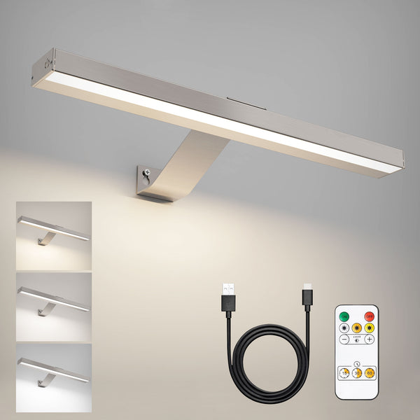 HARPER LIVING Picture light for Wall Brushed Nickel, Magnetic Rechargeable Lamp Dimmable & 3 Colour Temps