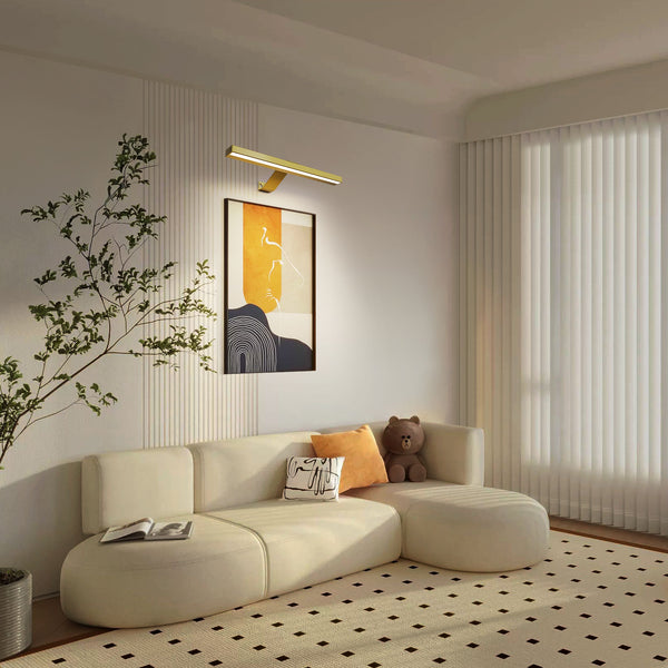 HARPER LIVING Picture Light for Wall Gold, Rechargeable Wall Light Indoor, Dimmable & 3 Colour Temps