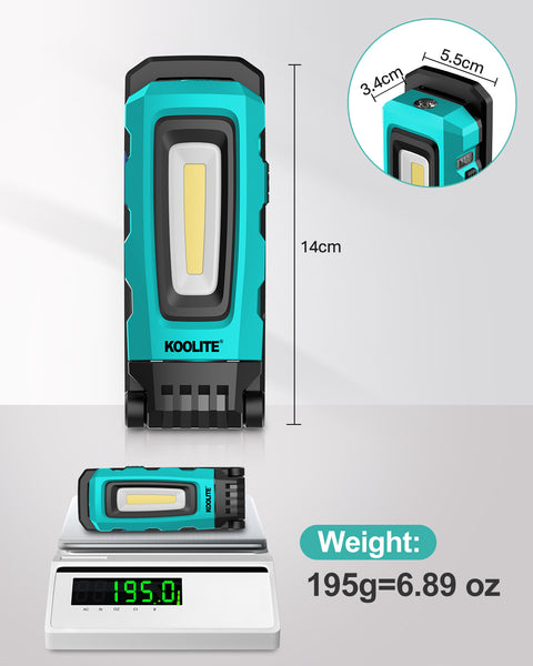 KOOLITE 4-Way LED Inspection light, Waterproof, Rechargeable Work Light, Portable with Magnetic stand and clip