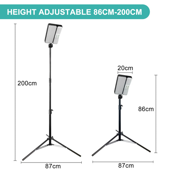 KOOLITE Rechargeable Work Light Kits with 78" Tripod Stand, 3000lm LED Cordless Work Lamp 8600mAH Battery & Solar Powered