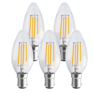 Pack of 5 4.5W B15 Dimmable LED Candle Light Bulb