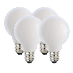 Harper Living G95/E27 8W Opal Glass Warm White Dimmable Globe LED Bulbs, Pack of 4