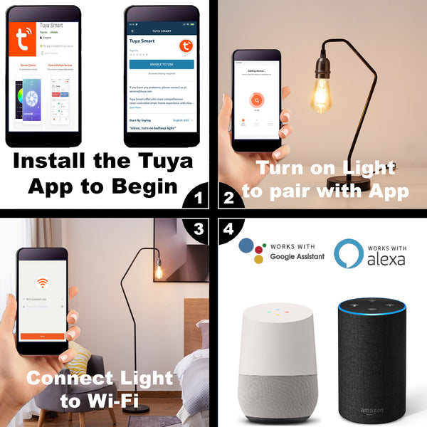 Tuya E27 ST64 6.5 Watts WiFi LED Smart Bulb, CCT 2700K-6500K, Dimmable